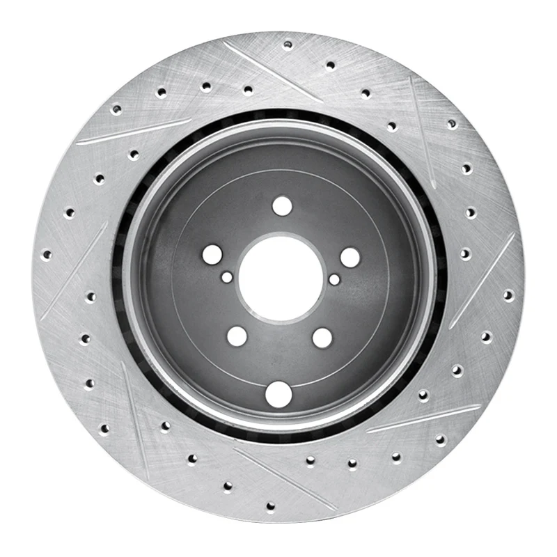 R1 17-25 Subaru BRZ Rear Left Drilled & Slotted Silver Brake Rotor - Image 5