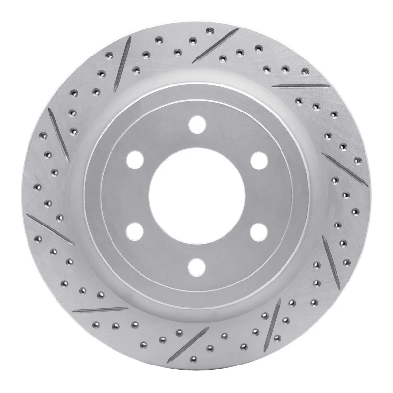 R1 18-21 Ford F-150 4WD Rear Left Drilled & Slotted Geo-Carbon Rotor
