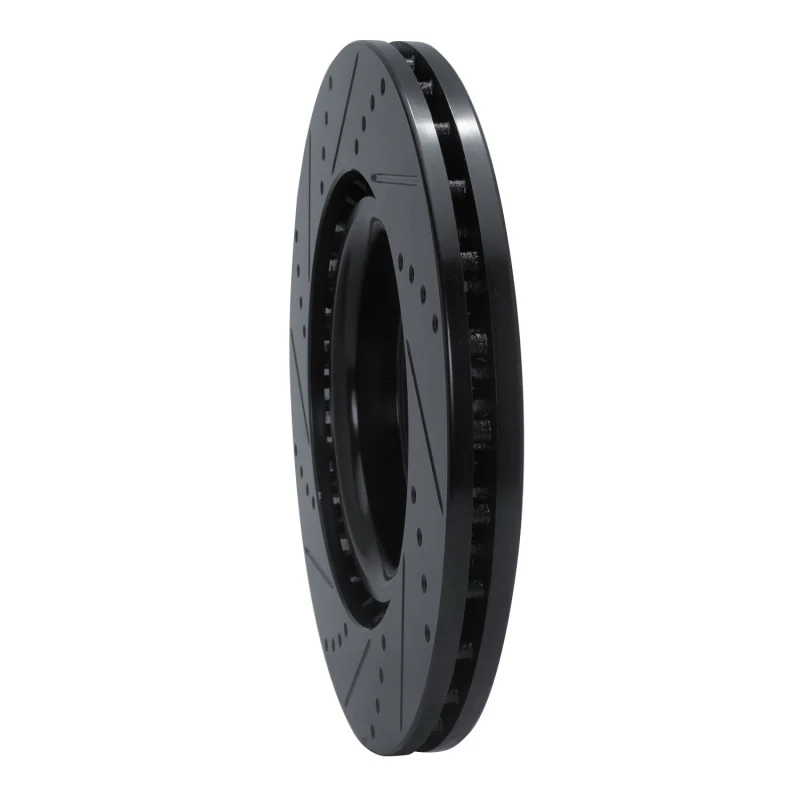 R1 18-25 Subaru WRX STI Front Right Drilled & Slotted Black Brake Rotor - Image 2