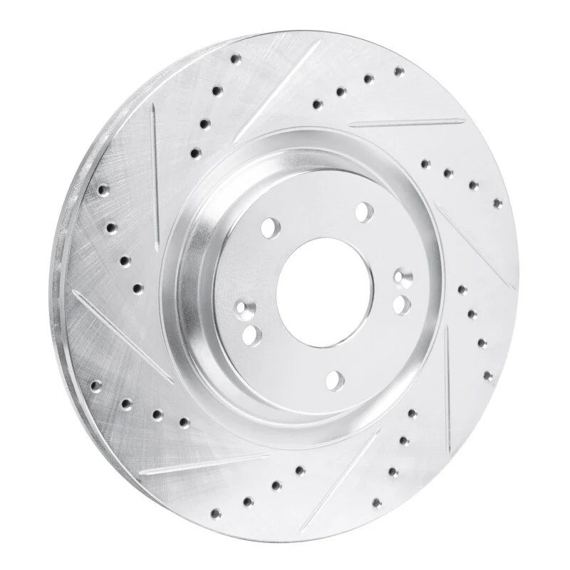 R1 19-22 Hyundai Veloster N Front Left Drilled & Slotted Silver Brake Rotor - Image 5