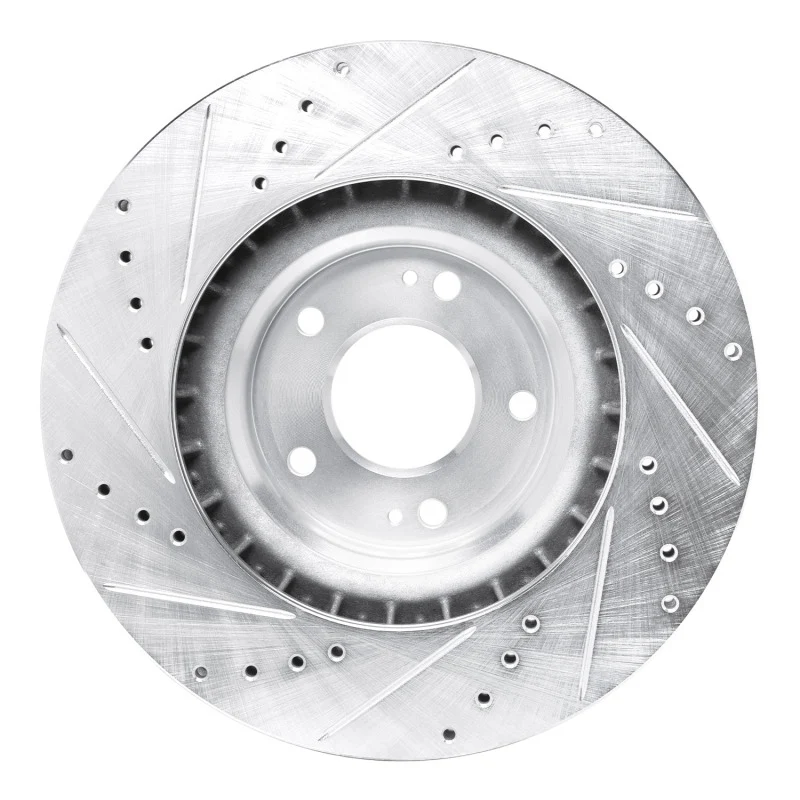 R1 19-22 Hyundai Veloster N Front Right Drilled & Slotted Silver Brake Rotor - Image 5