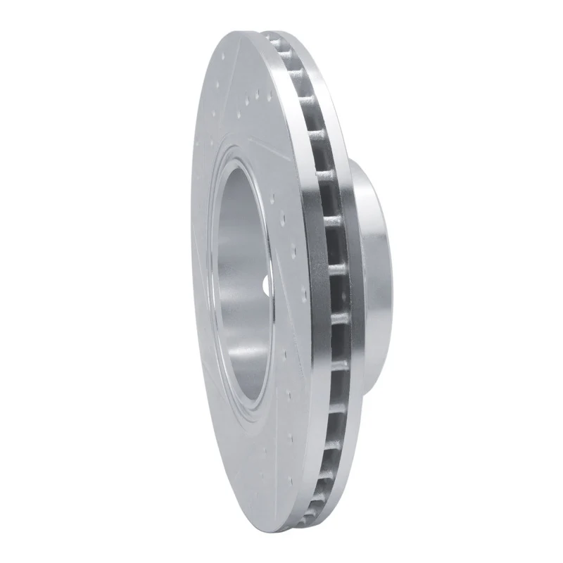 R1 1991-1993 BMW M5 Front Right Drilled & Slotted Silver Brake Rotor - Image 4