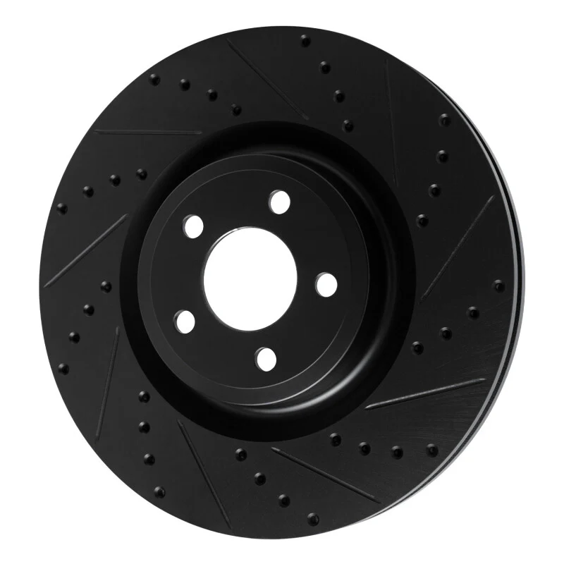 R1 20-25 Ford Explorer Front Right Drilled & Slotted Black Brake Rotor - Image 2