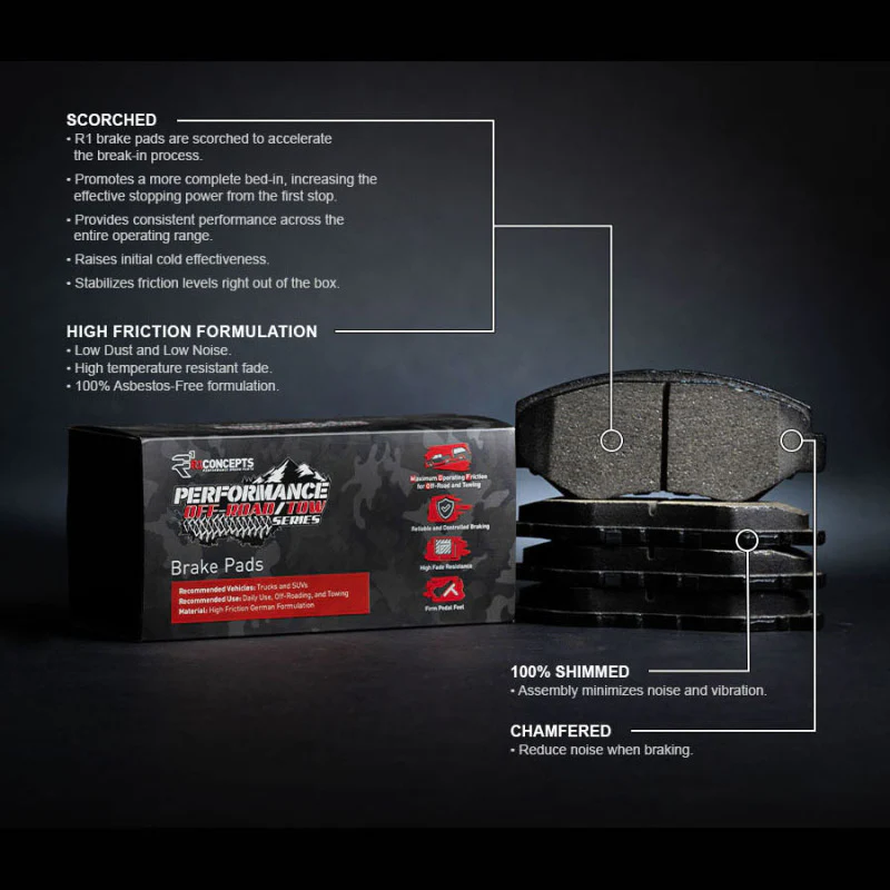 R1 2021-2025 Ford F-150 Lightning Front Performance Off-Road/Tow Brake Pads & Hardware Kit - Image 4