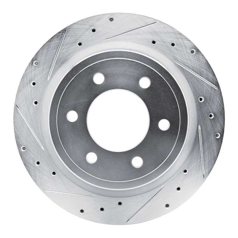 R1 21-25 Ford BRONCO Rear Left Drilled & Slotted Silver Brake Rotor