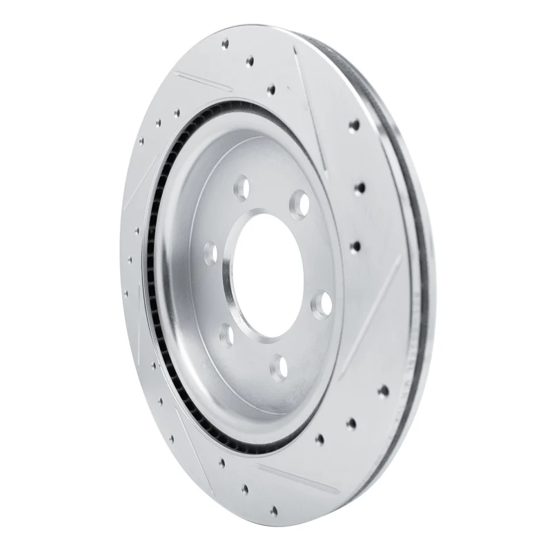 R1 21-25 Ford BRONCO Rear Left Drilled & Slotted Silver Brake Rotor - Image 2