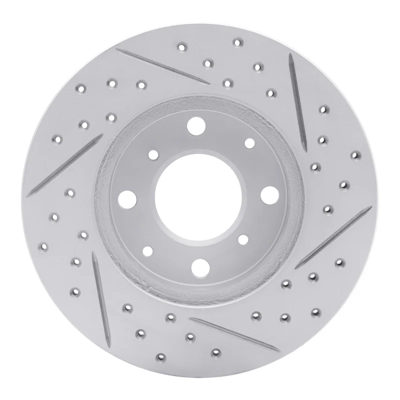 R1 86-91 Acura Integra Front Left Drilled & Slotted Geo-Carbon Rotor - Image 3