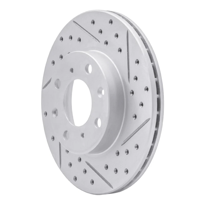R1 86-91 Acura Integra Front Right Drilled & Slotted Geo-Carbon Rotor - Image 3