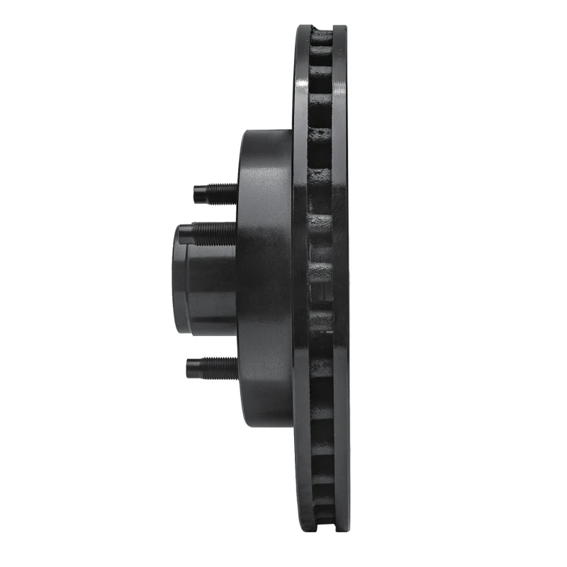 R1 87-93 Ford Mustang Front Left Drilled & Slotted Black Brake Rotor - Image 2