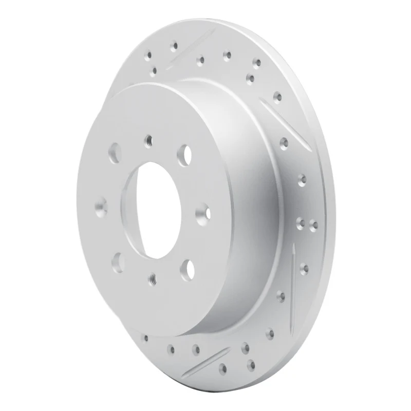 R1 88-01 Acura Integra Rear Left Drilled & Slotted Geo-Carbon Rotor - Image 5