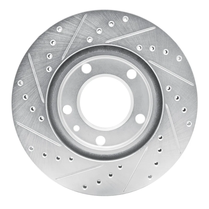 R1 88-91 BMW M3 Front Right Drilled & Slotted Silver Brake Rotor - Image 5