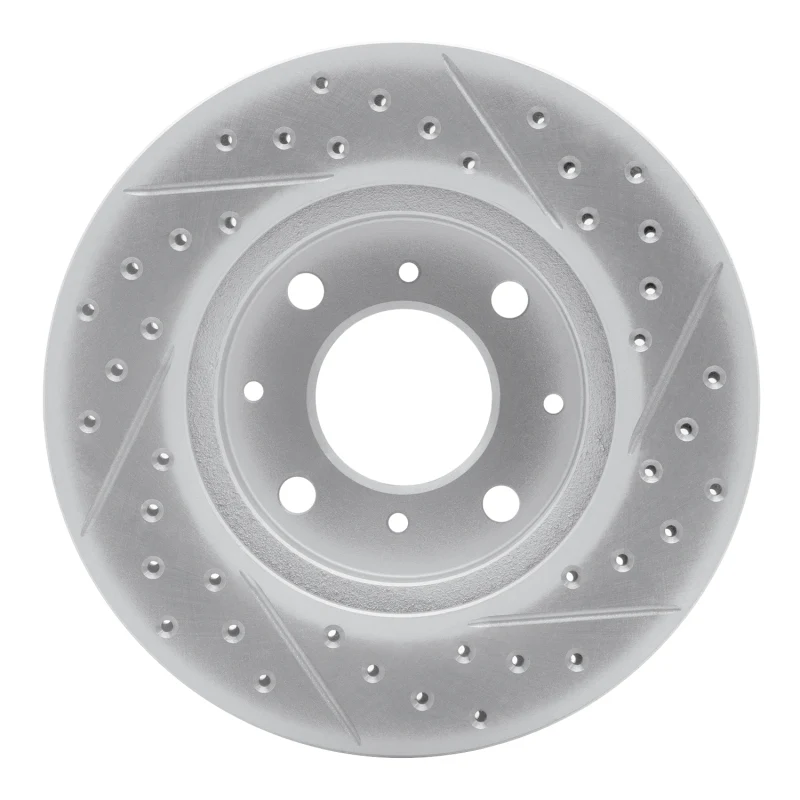 R1 90-00 Honda Civic Del Sol Front Left Drilled & Slotted Geo-Carbon Rotor - Image 5