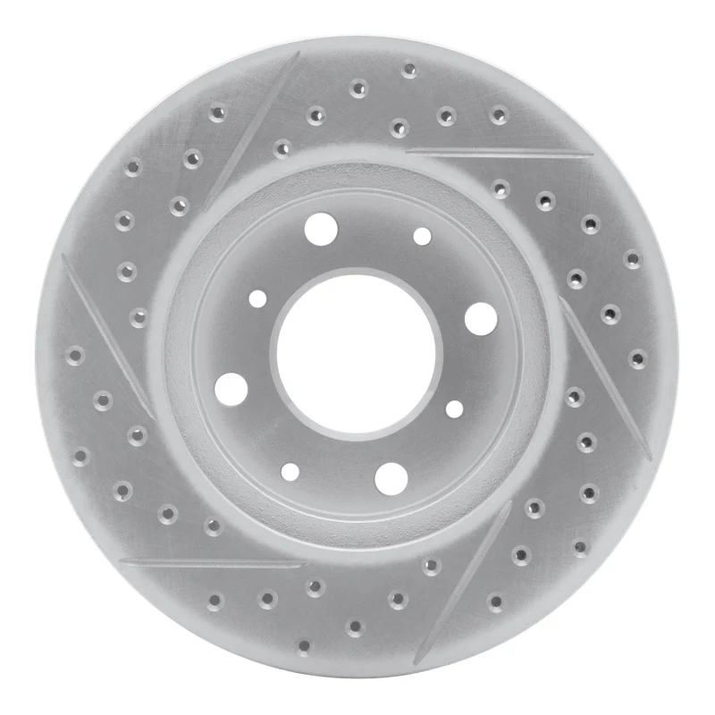R1 90-00 Honda Civic Del Sol Front Right Drilled & Slotted Geo-Carbon Rotor - Image 2