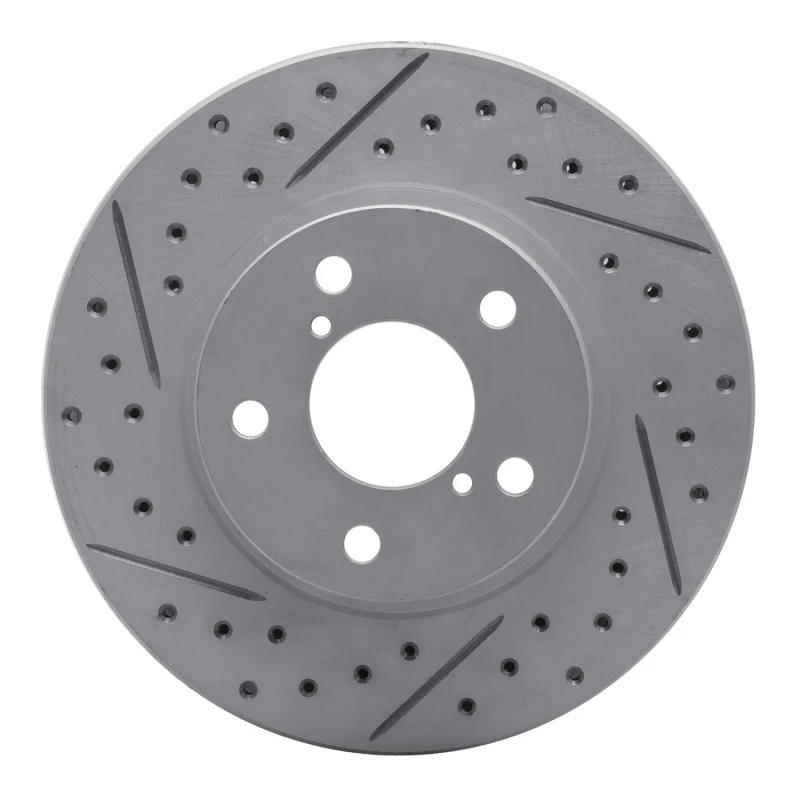 R1 90-01 Subaru Impreza Front Left Drilled & Slotted Geo-Carbon Rotor