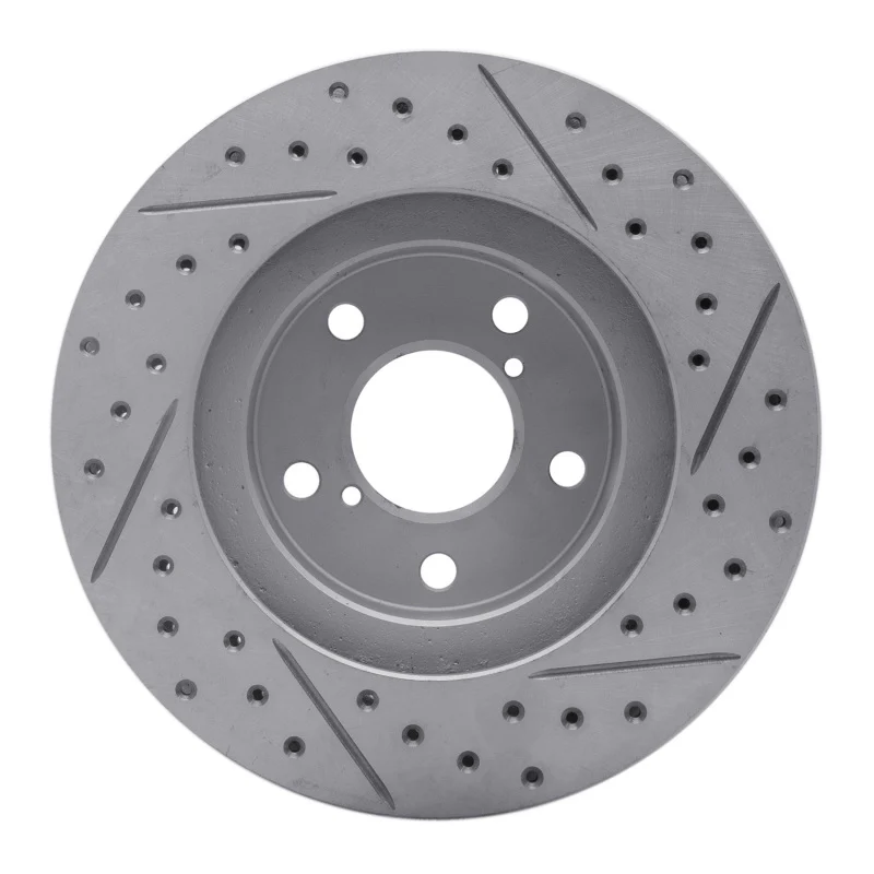 R1 90-01 Subaru Impreza Front Left Drilled & Slotted Geo-Carbon Rotor - Image 3