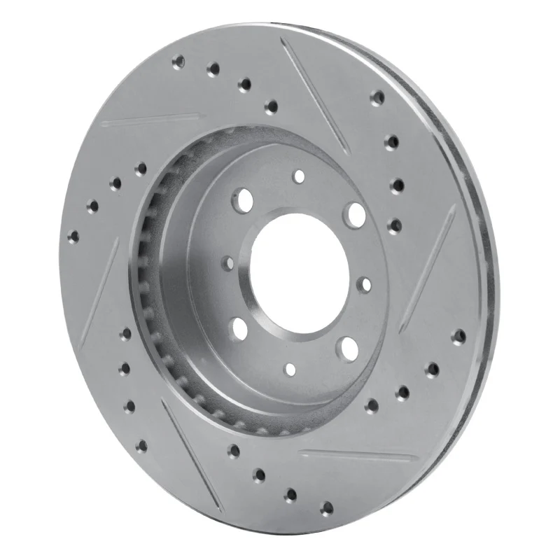 R1 90-17 Acura EL Front Left Drilled & Slotted Silver Brake Rotor - Image 5