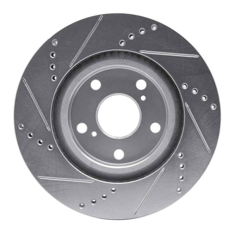 R1 90-97 Audi S4 Rear Right Drilled & Slotted Silver Brake Rotor - Image 4