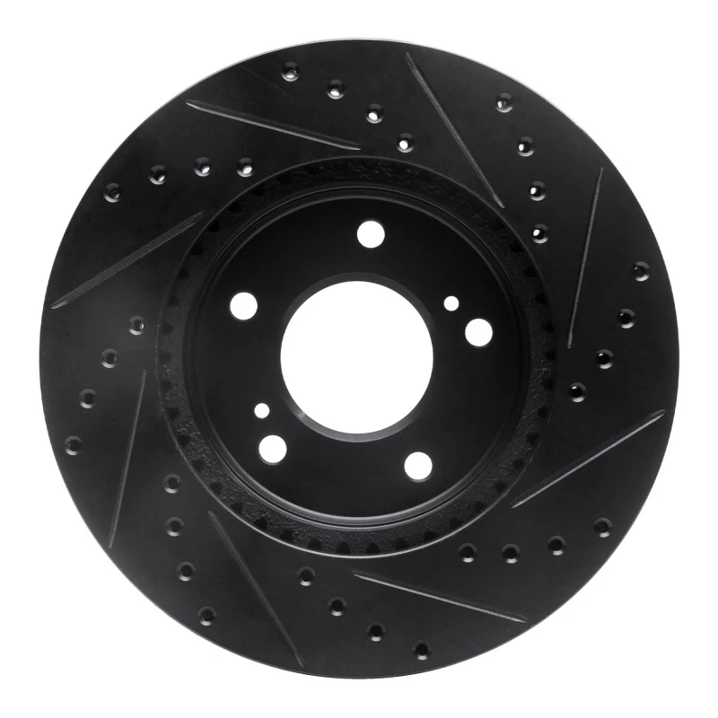 R1 91-96 Acura NSX Front Left Drilled & Slotted Black Brake Rotor - Image 4