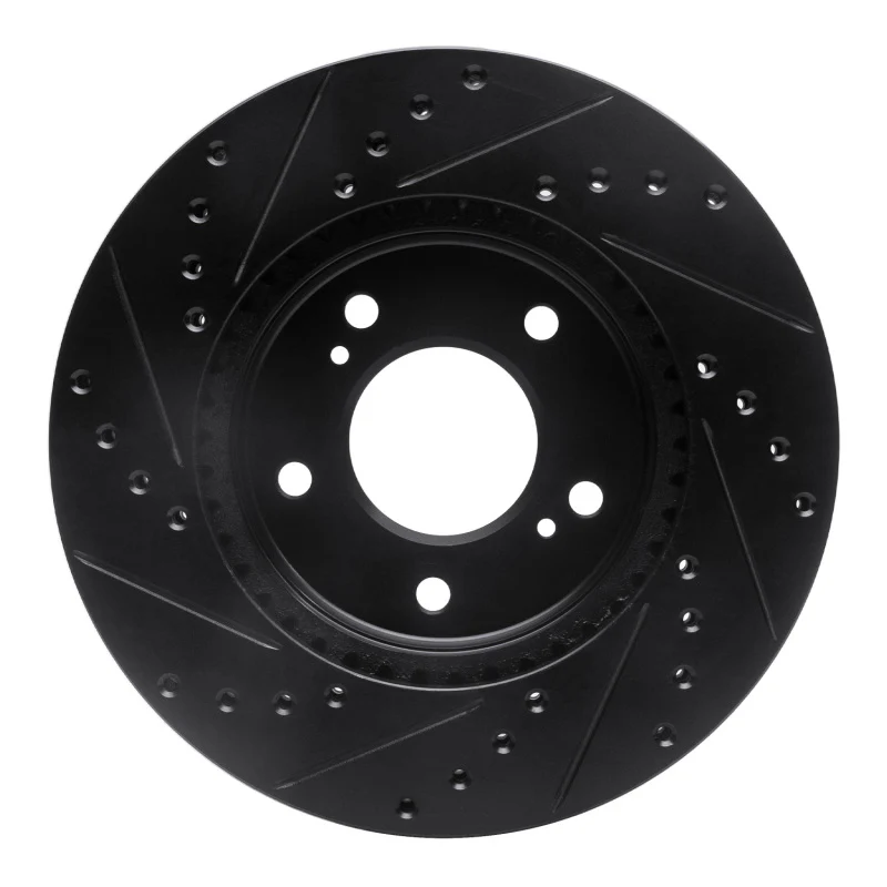 R1 91-96 Acura NSX Front Right Drilled & Slotted Black Brake Rotor - Image 5