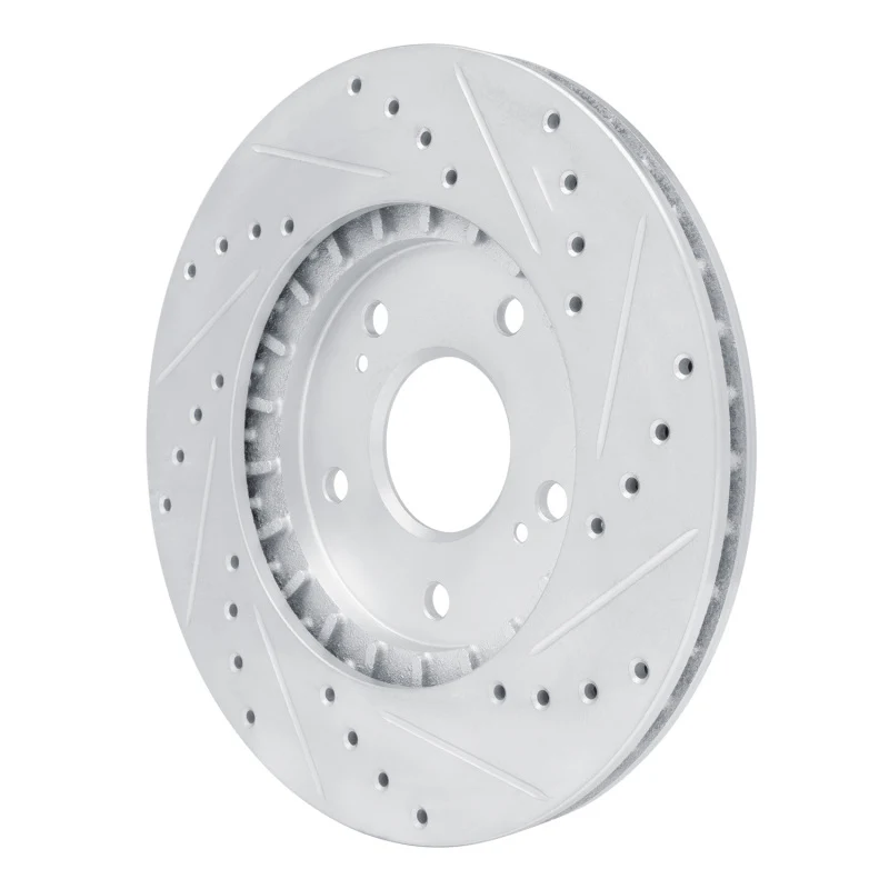 R1 91-96 Acura NSX Rear Left Drilled & Slotted Silver Brake Rotor - Image 4