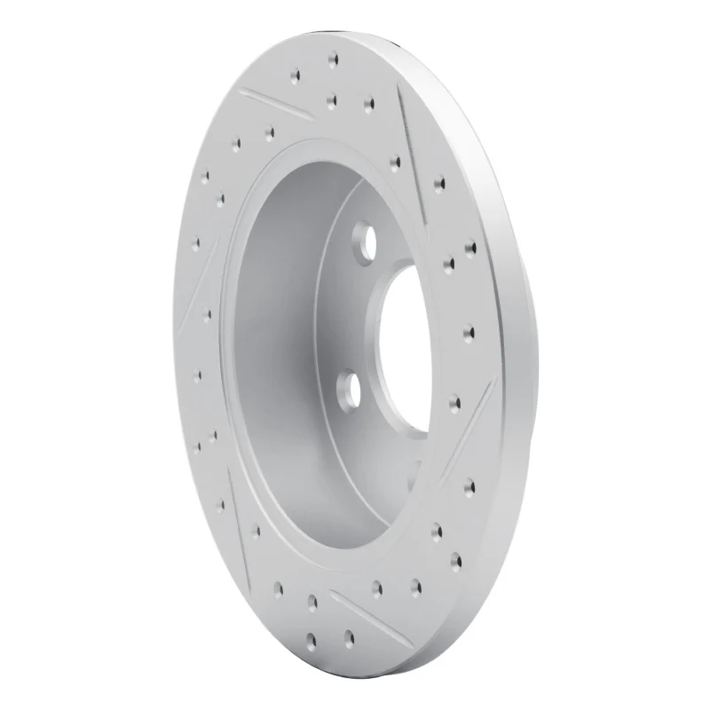 R1 94-04 Ford Mustang Rear Left Drilled & Slotted Geo-Carbon Rotor - Image 4