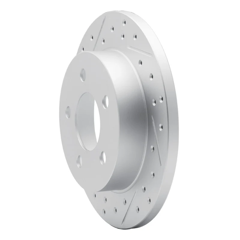 R1 94-04 Ford Mustang Rear Left Drilled & Slotted Geo-Carbon Rotor - Image 5