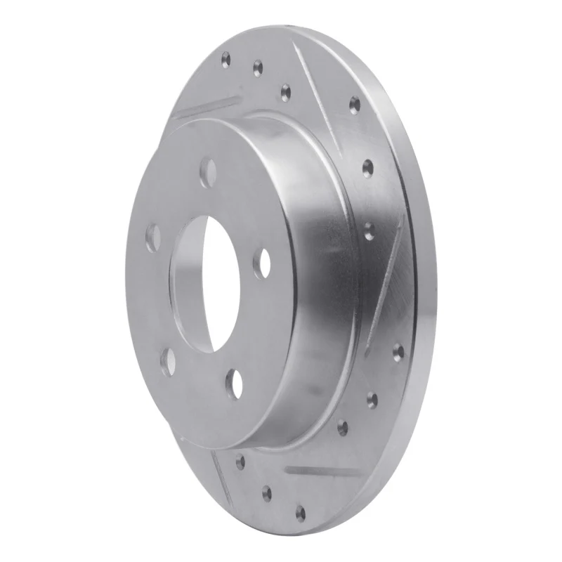 R1 94-04 Ford Mustang Rear Right Drilled & Slotted Silver Brake Rotor - Image 4