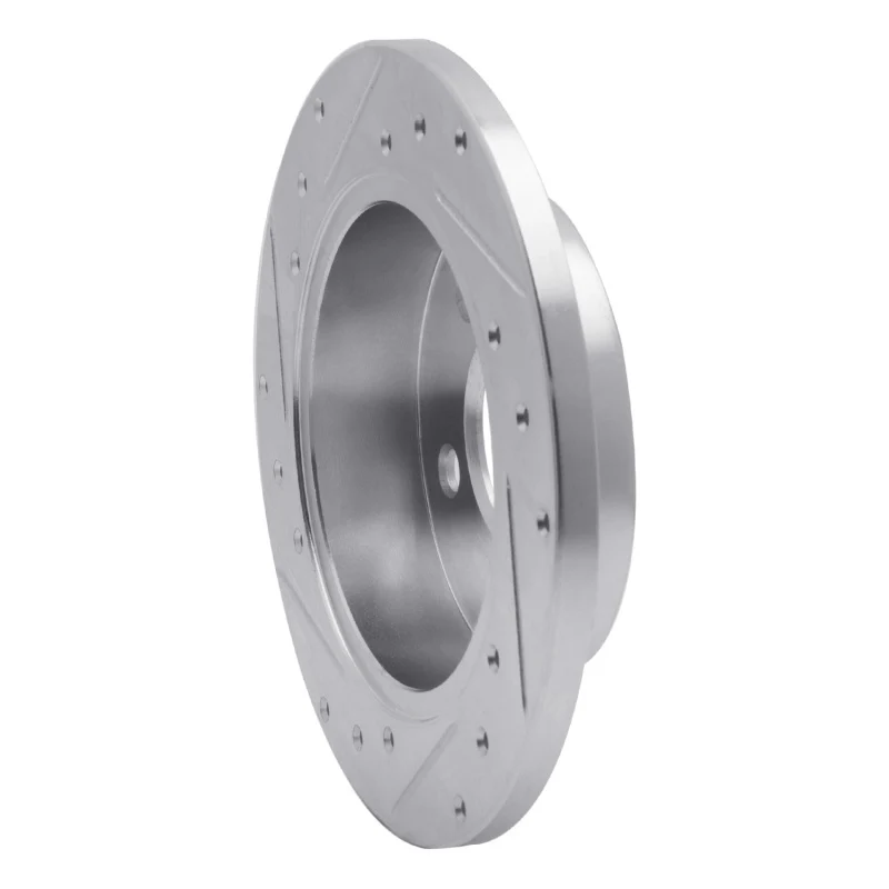 R1 94-04 Ford Mustang Rear Right Drilled & Slotted Silver Brake Rotor - Image 5