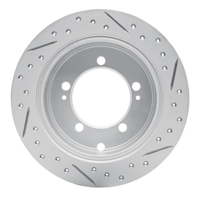 R1 94-07 Chrysler Sebring Rear Left Drilled & Slotted Geo-Carbon Rotor - Image 2