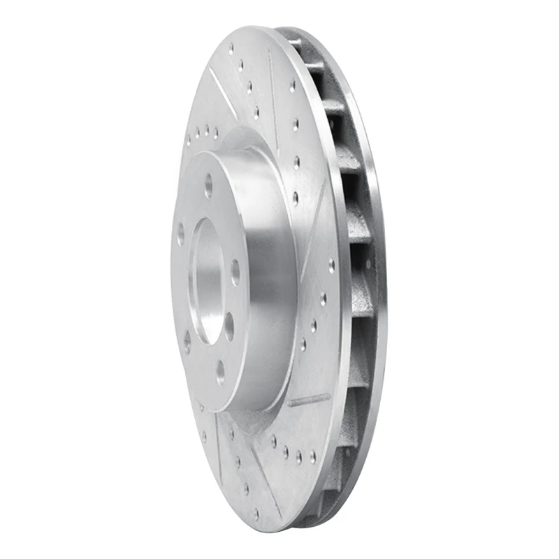 R1 95-02 BMW M3 Left Front Drilled & Slotted Silver Brake Rotor - Image 3