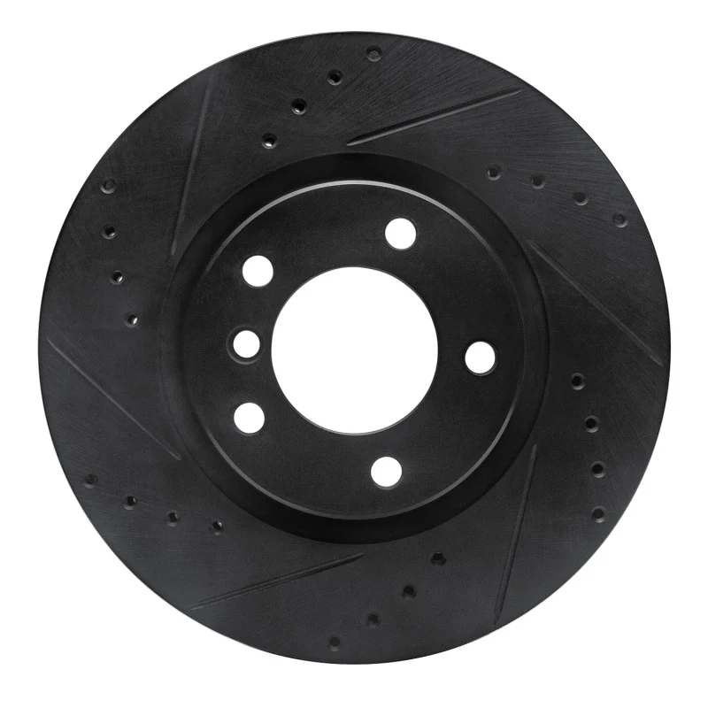 R1 95-02 BMW M3 Right Front Drilled & Slotted Black Brake Rotor