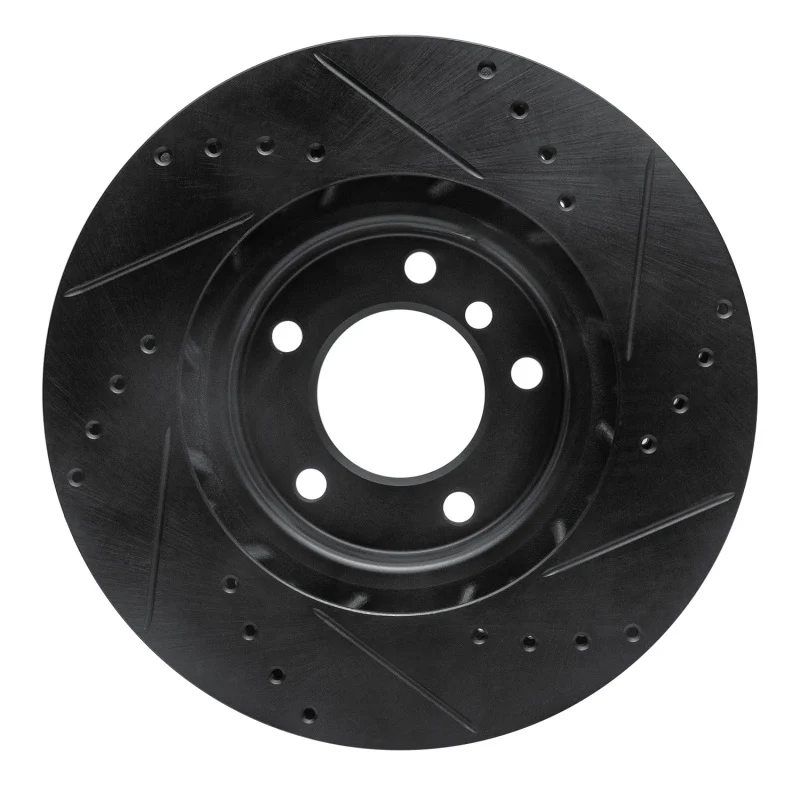 R1 95-02 BMW M3 Right Front Drilled & Slotted Black Brake Rotor - Image 4