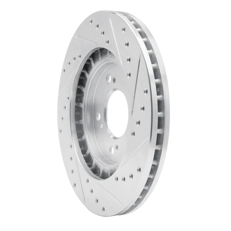 R1 97-05 Acura NSX Front Left Drilled & Slotted Silver Brake Rotor - Image 4