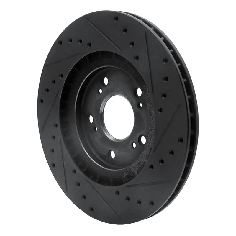 R1 97-05 Acura NSX Rear Left Drilled & Slotted Black Brake Rotor - Image 4