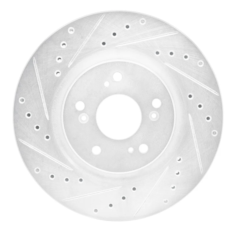 R1 97-05 Acura NSX Rear Left Drilled & Slotted Silver Brake Rotor