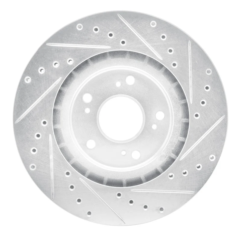 R1 97-05 Acura NSX Rear Left Drilled & Slotted Silver Brake Rotor - Image 2