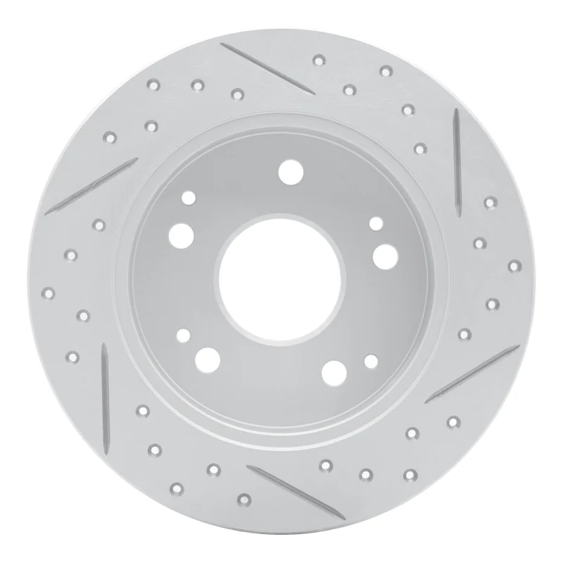 R1 97-06 Acura Integra Rear Left Drilled & Slotted Geo-Carbon Rotor - Image 5