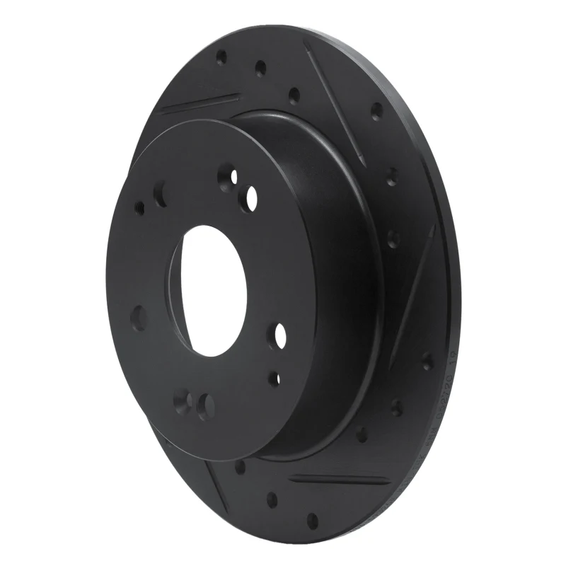 R1 97-06 Acura Integra Rear Right Drilled & Slotted Black Brake Rotor - Image 5