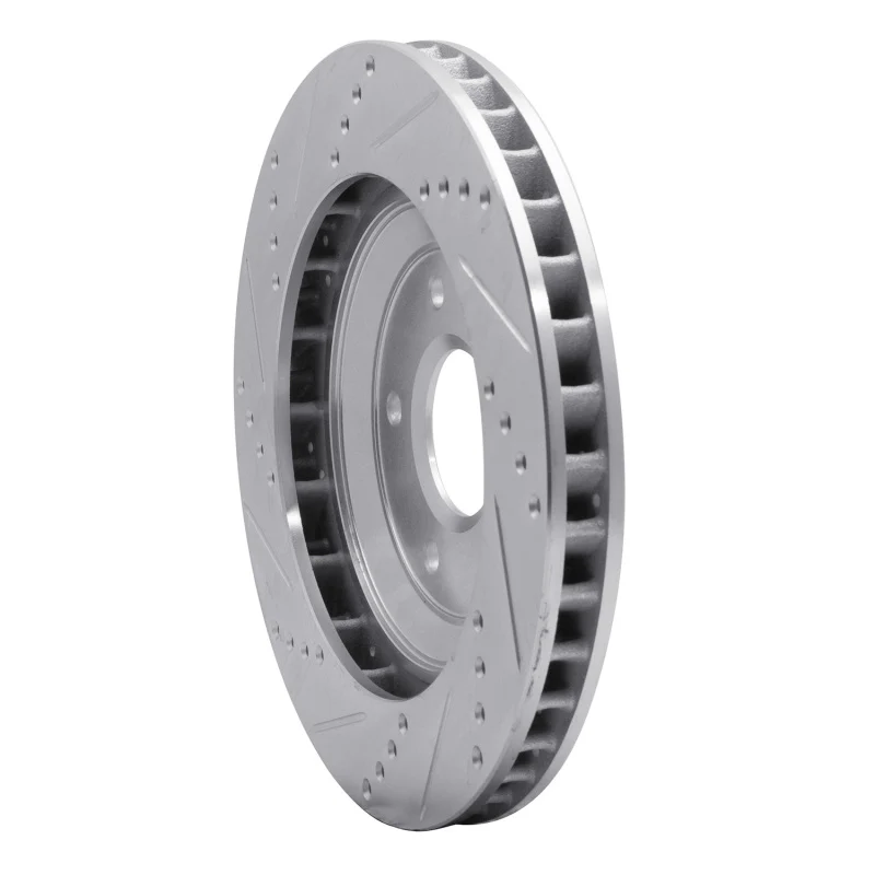 R1 97-09 Cadillac XLR Left Front Drilled & Slotted Silver Brake Rotor - Image 3