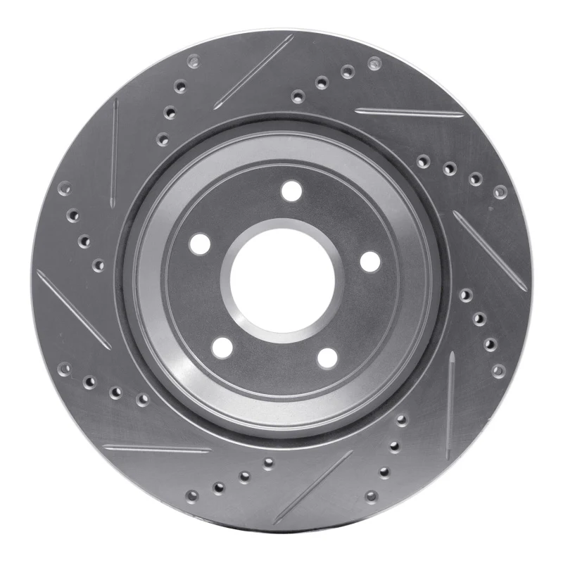 R1 97-09 Cadillac XLR Left Front Drilled & Slotted Silver Brake Rotor - Image 5