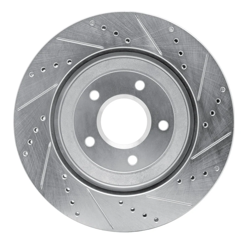 R1 97-09 Cadillac XLR Right Front Drilled & Slotted Silver Brake Rotor - Image 4