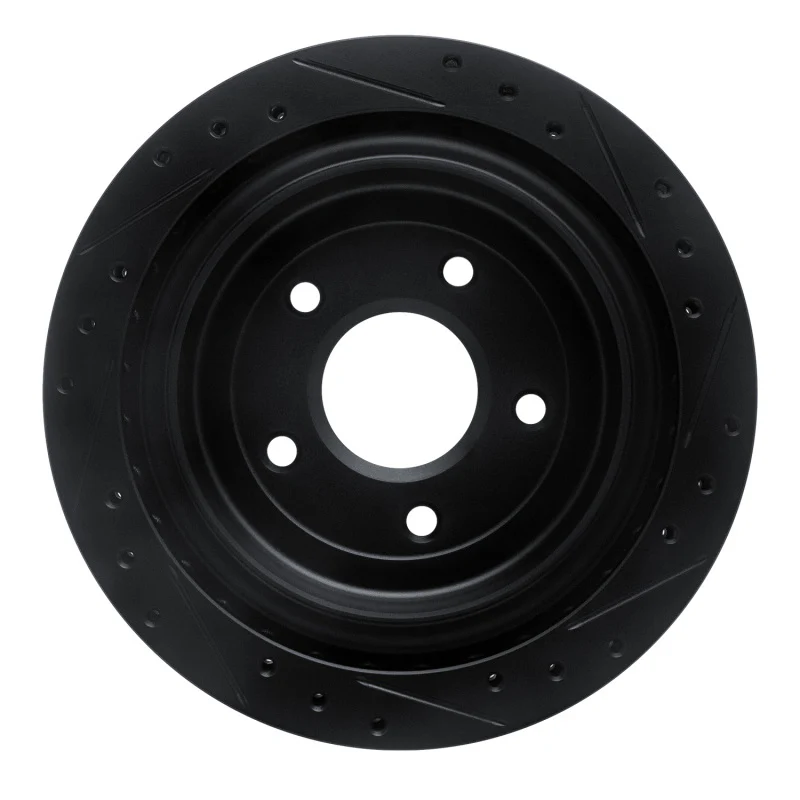 R1 97-13 Cadillac XLR Rear Left Drilled & Slotted Black Brake Rotor - Image 5