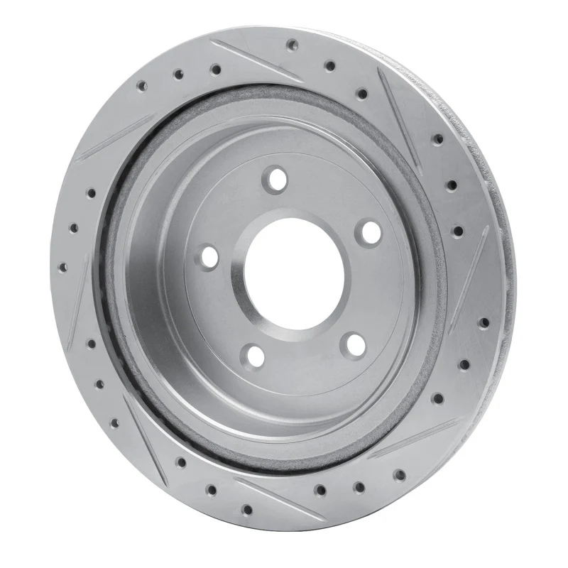 R1 97-13 Cadillac XLR Rear Left Drilled & Slotted Silver Brake Rotor - Image 3