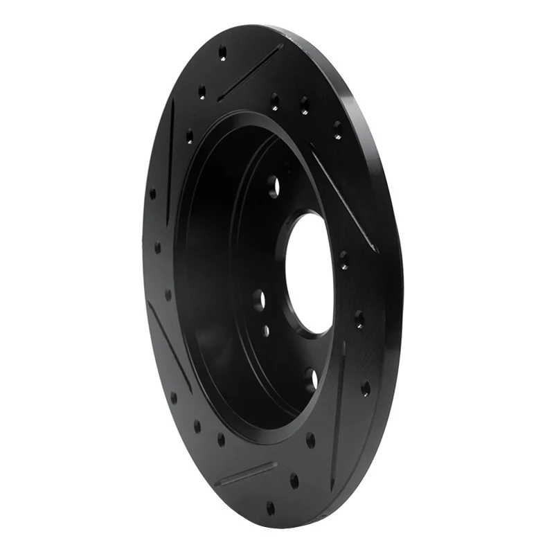R1 97-15 Acura CSX Rear Right Drilled & Slotted Black Brake Rotor - Image 3