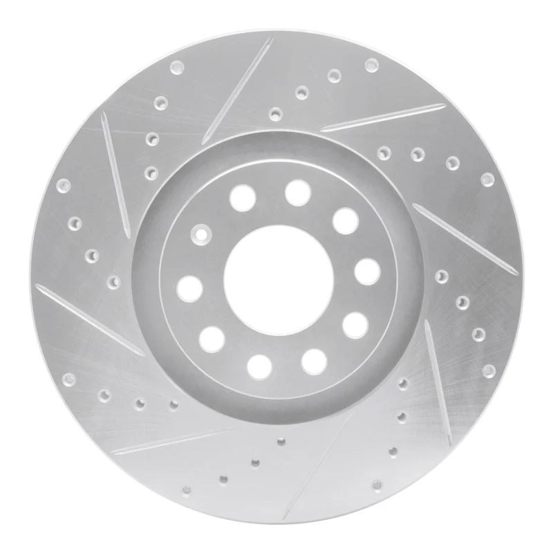 R1 98-09 Audi A4 Quattro Front Left Drilled & Slotted Silver Brake Rotor