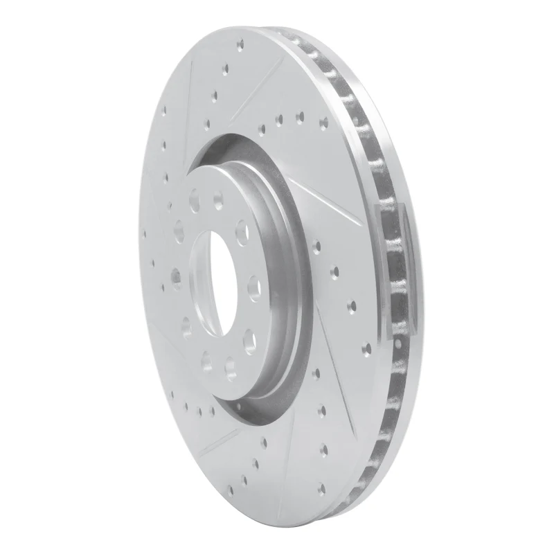 R1 98-09 Audi A4 Quattro Front Left Drilled & Slotted Silver Brake Rotor - Image 3