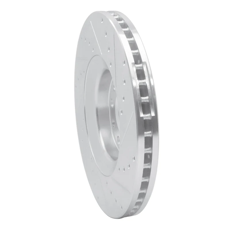 R1 98-09 Audi A4 Quattro Front Left Drilled & Slotted Silver Brake Rotor - Image 5