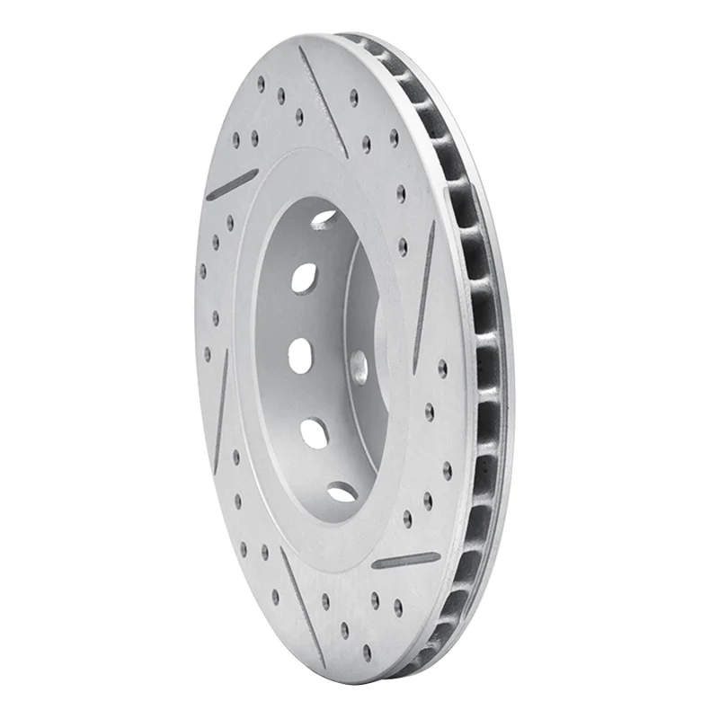 R1 99-05 Audi A6 Quattro Rear Left Drilled & Slotted Geo-Carbon Rotor - Image 3