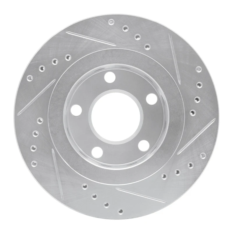 R1 99-05 Audi A6 Quattro Rear Left Drilled & Slotted Silver Brake Rotor - Image 5