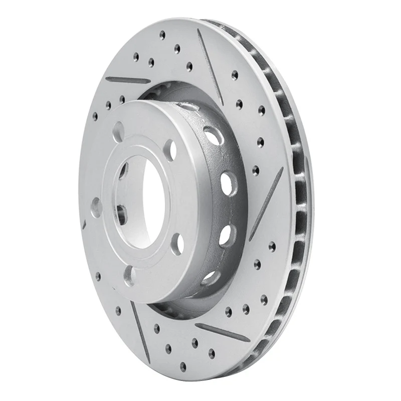 R1 99-05 Audi S6 Rear Right Drilled & Slotted Geo-Carbon Rotor - Image 3